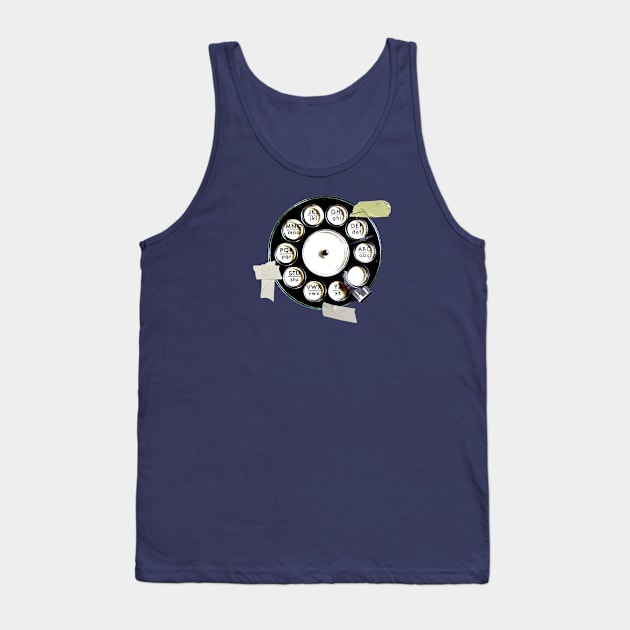 Dial Phone, Masking Tape, Retro Phone Tank Top by badlydrawnbabe